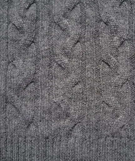 100% Cashmere Cozy Cable Knit Throw by Alashan
