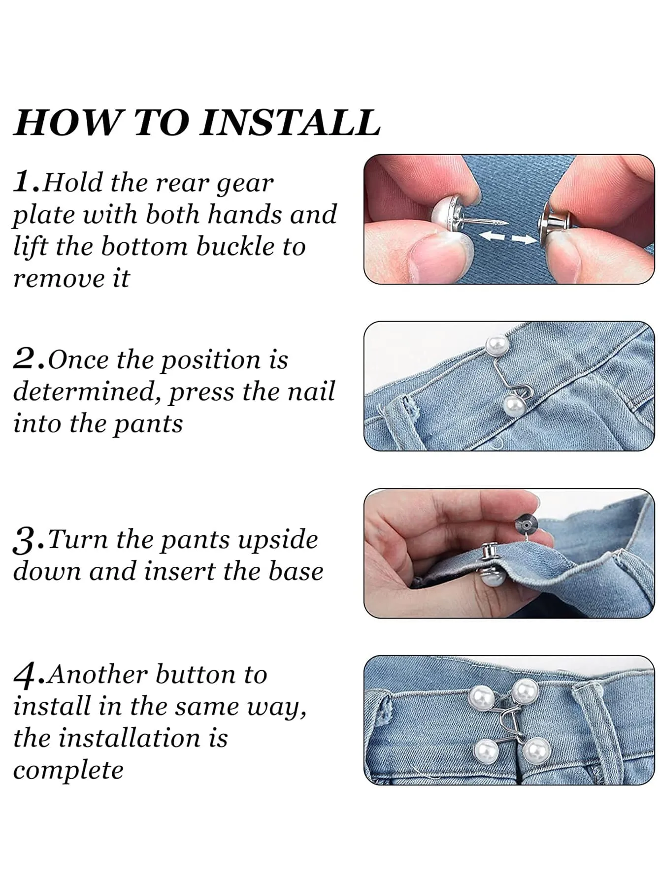 1pc Adjustable Waist Buckle Extender Set, Jeans Extender Waist Extender Button, For Pants Adjustable Jean Button Perfect Fit, Instant Button