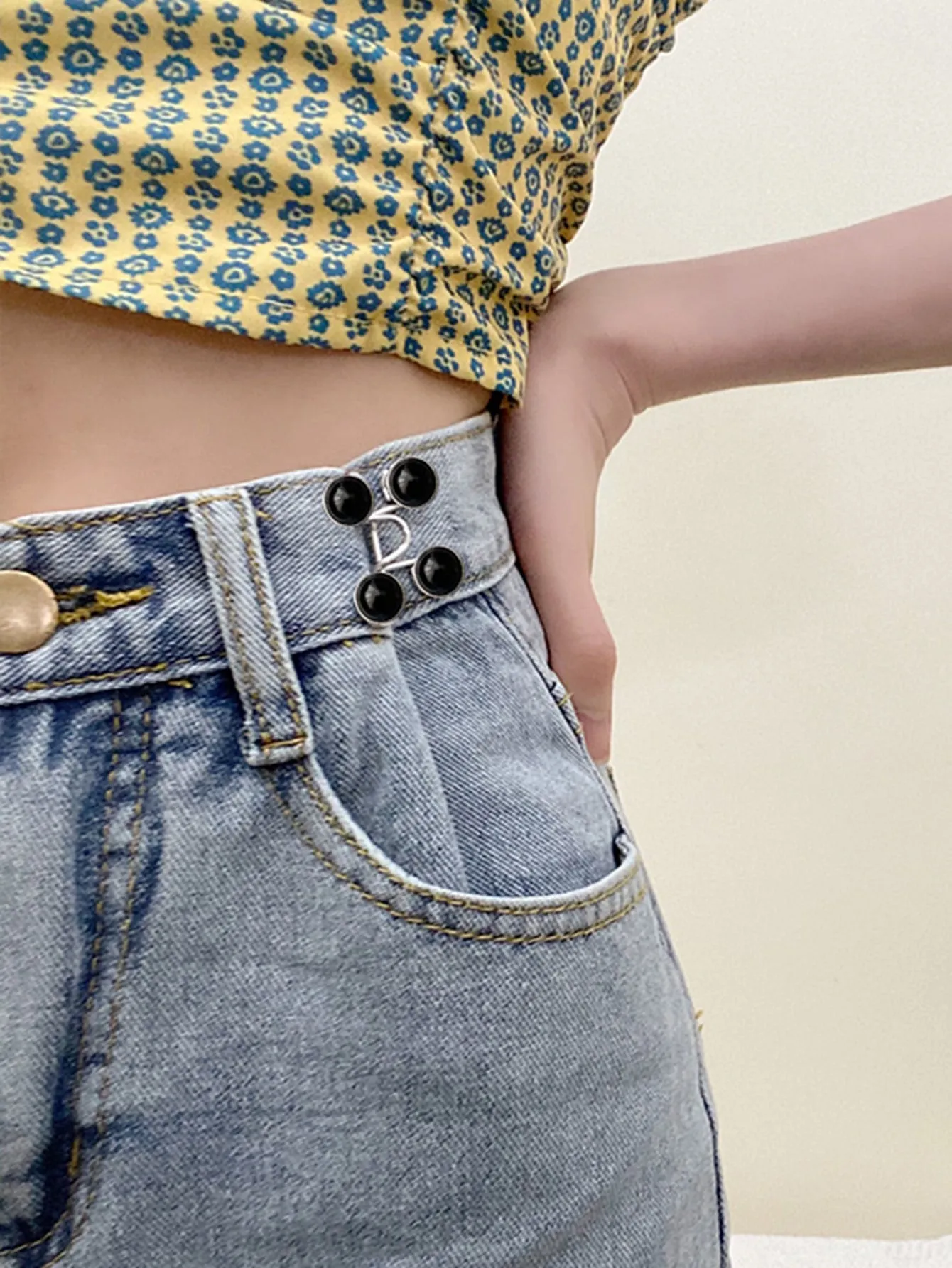 1pc Adjustable Waist Buckle Extender Set, Jeans Extender Waist Extender Button, For Pants Adjustable Jean Button Perfect Fit, Instant Button