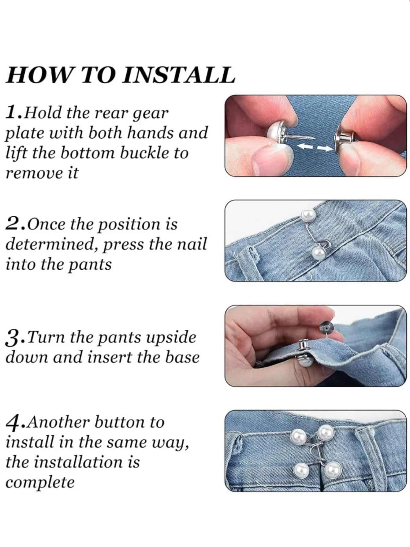 1pc Adjustable Waist Buckle Extender Set, Jeans Extender Waist Extender Button, For Pants Adjustable Jean Button Perfect Fit, Instant Button