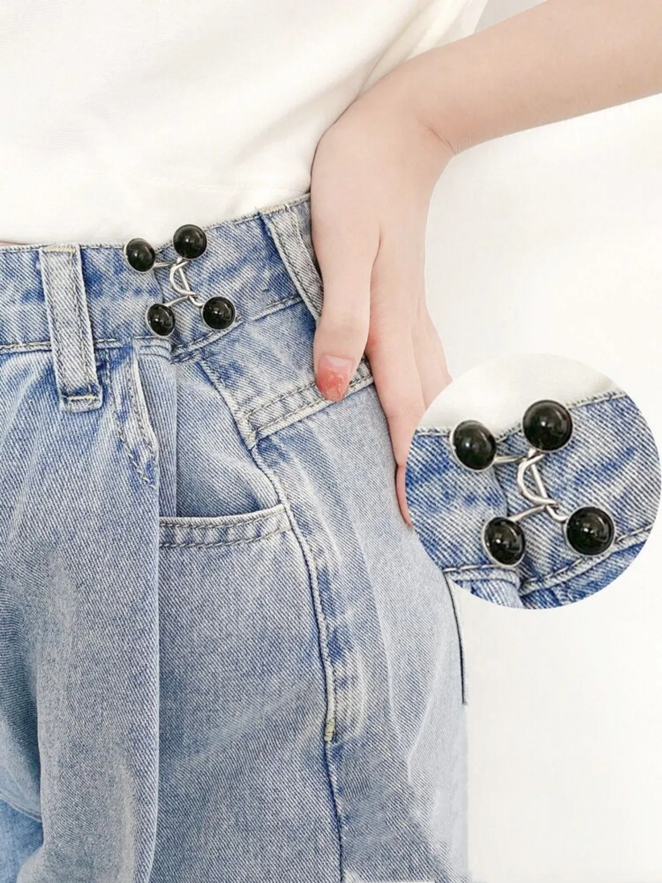 1pc Adjustable Waist Buckle Extender Set, Jeans Extender Waist Extender Button, For Pants Adjustable Jean Button Perfect Fit, Instant Button