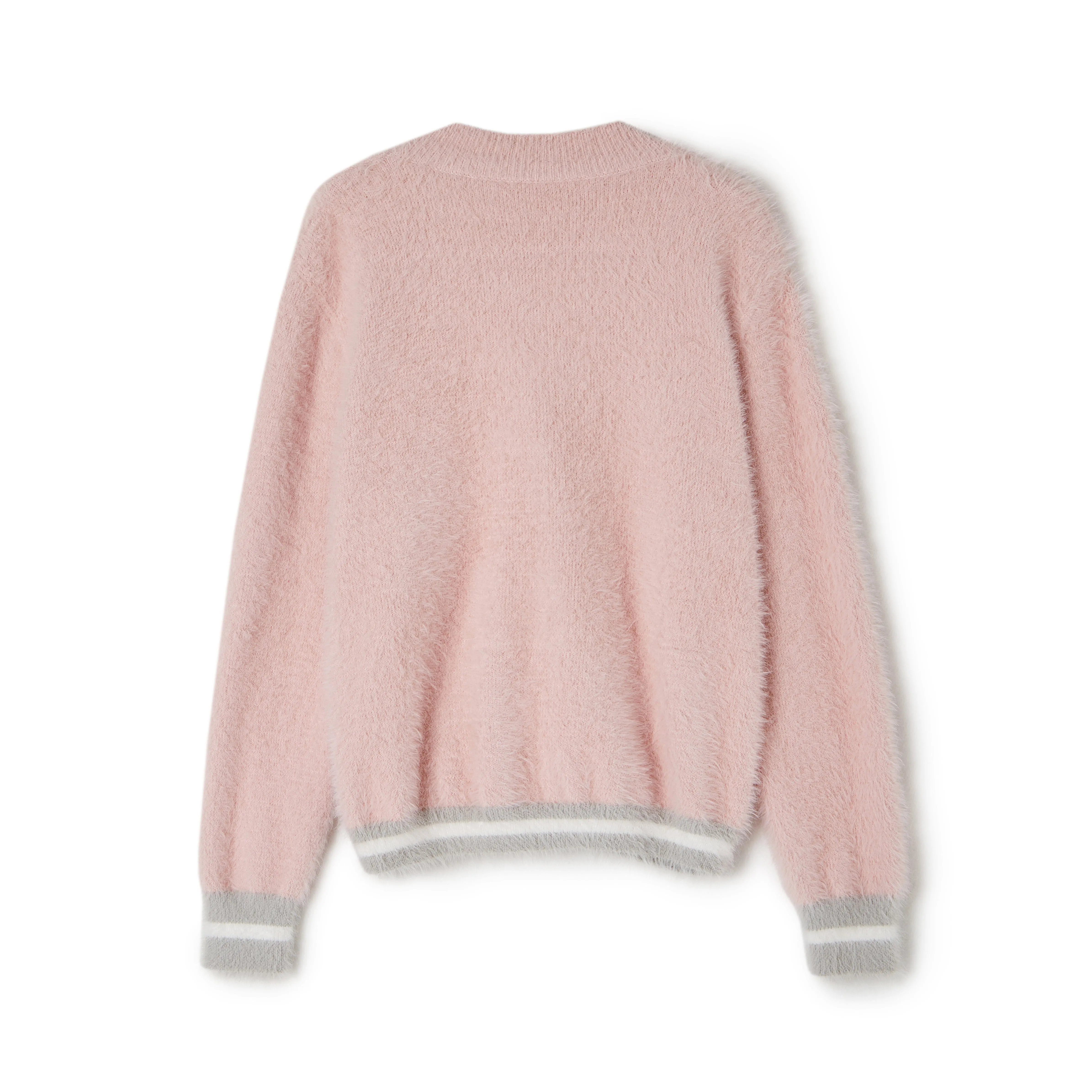 After Snow V-neck Mink Wool Sweater Knit Cardigan