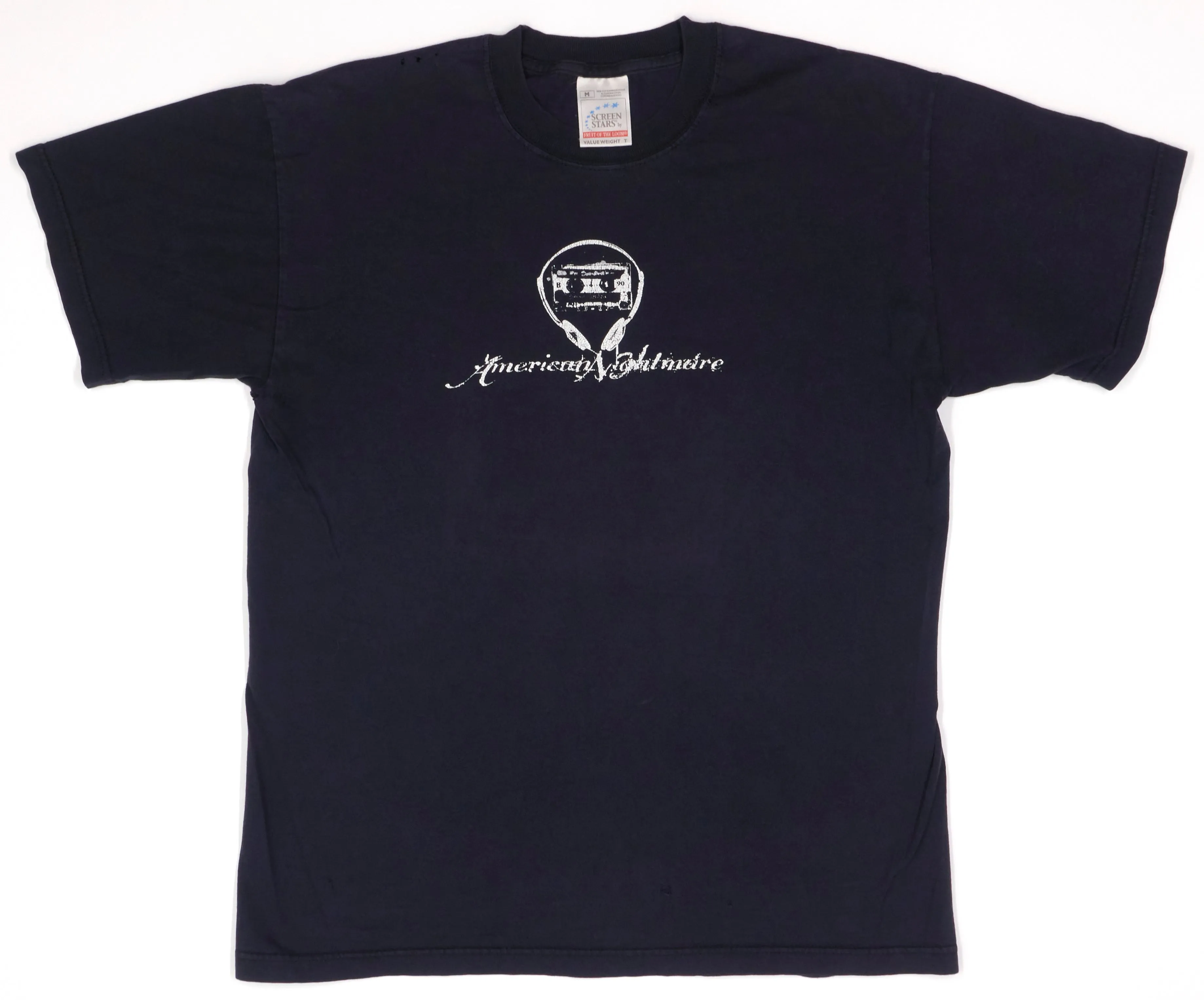 American Nightmare – Cassette And Headphones Background Music 2001 Tour Shirt Size Medium