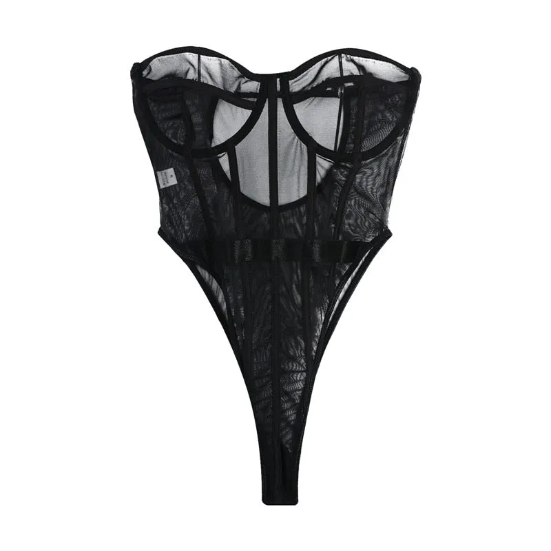 Amozae Hirigin   Bodysuit Women Lace Strapless Bodies For Women Female Bodys Overalls For Women Slim One Piece Bodycon Body Suit