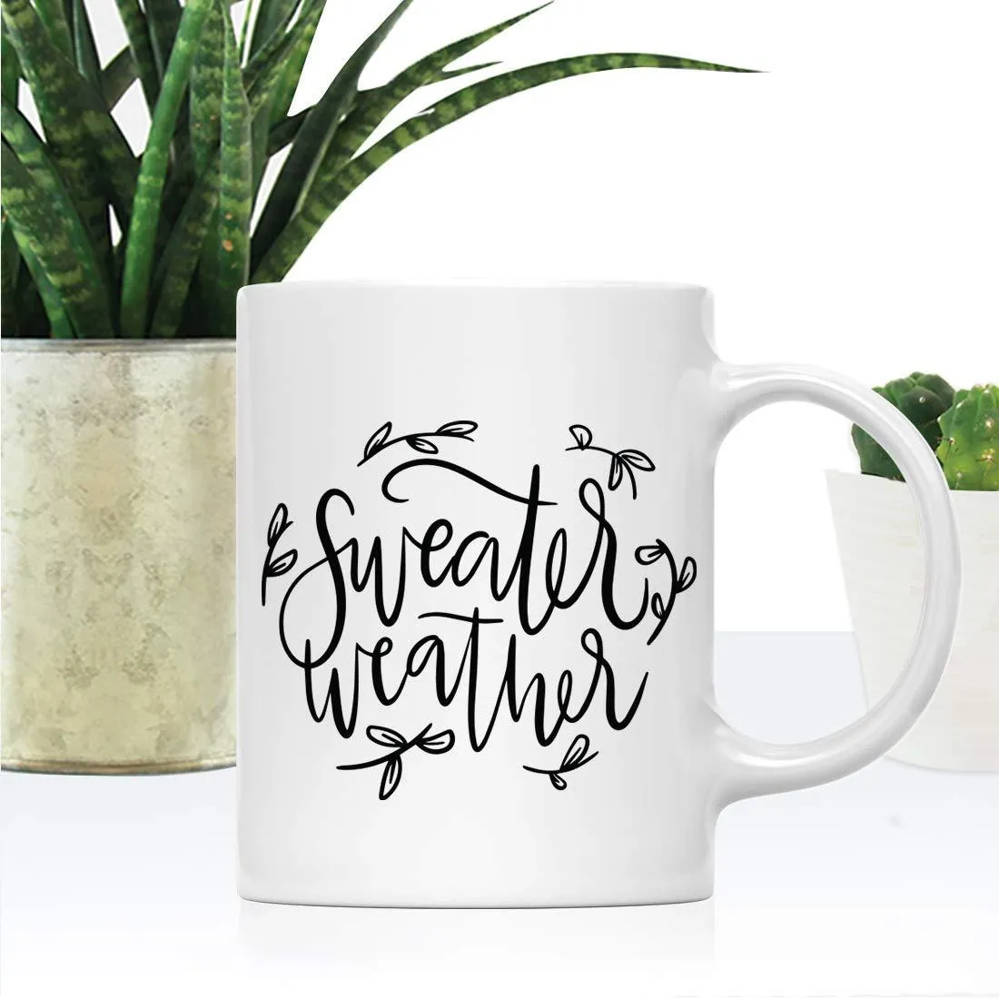 Andaz Press Autumn 11oz. Coffee Mug Gift, Sweater Weather, Leaves Graphic