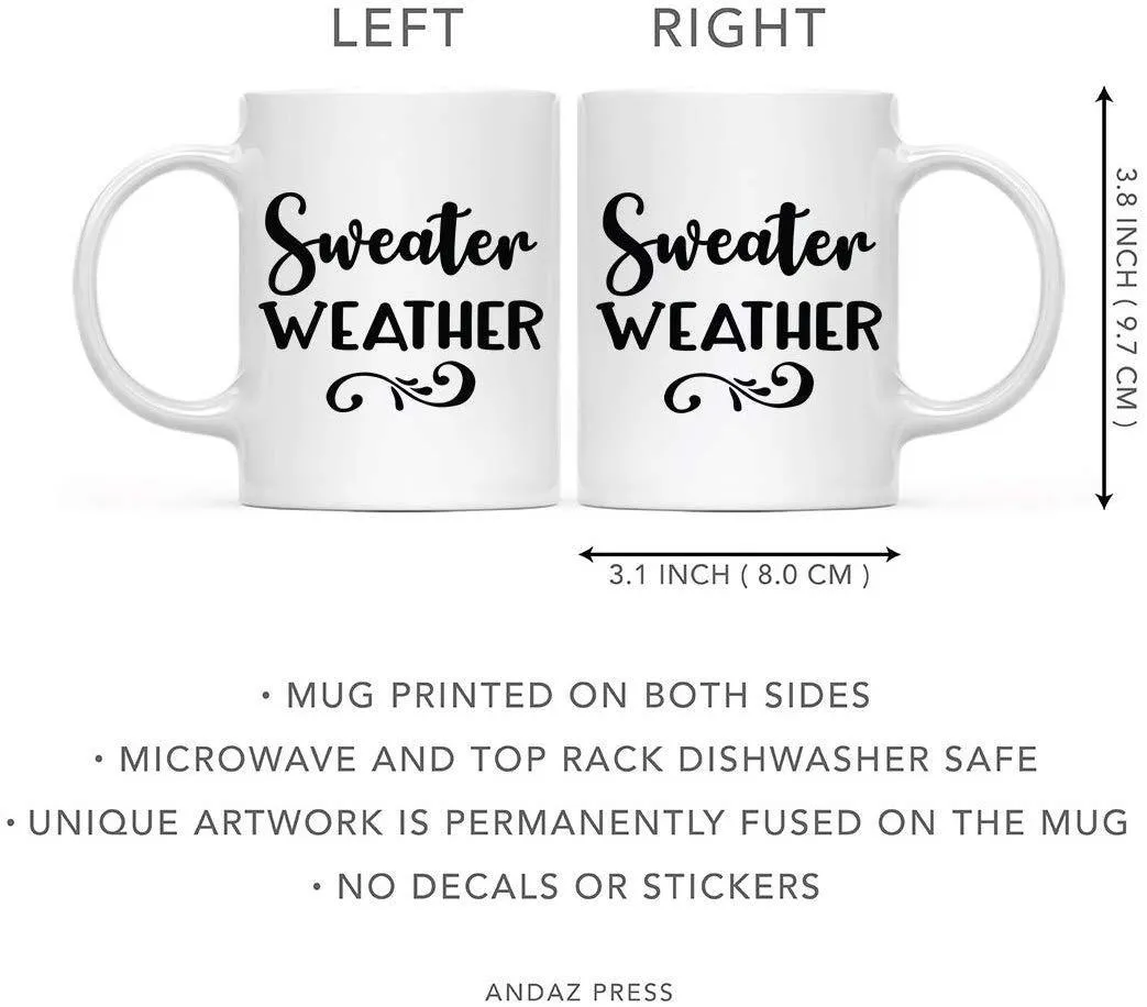 Andaz Press Autumn 11oz. Coffee Mug Gift, Sweater Weather