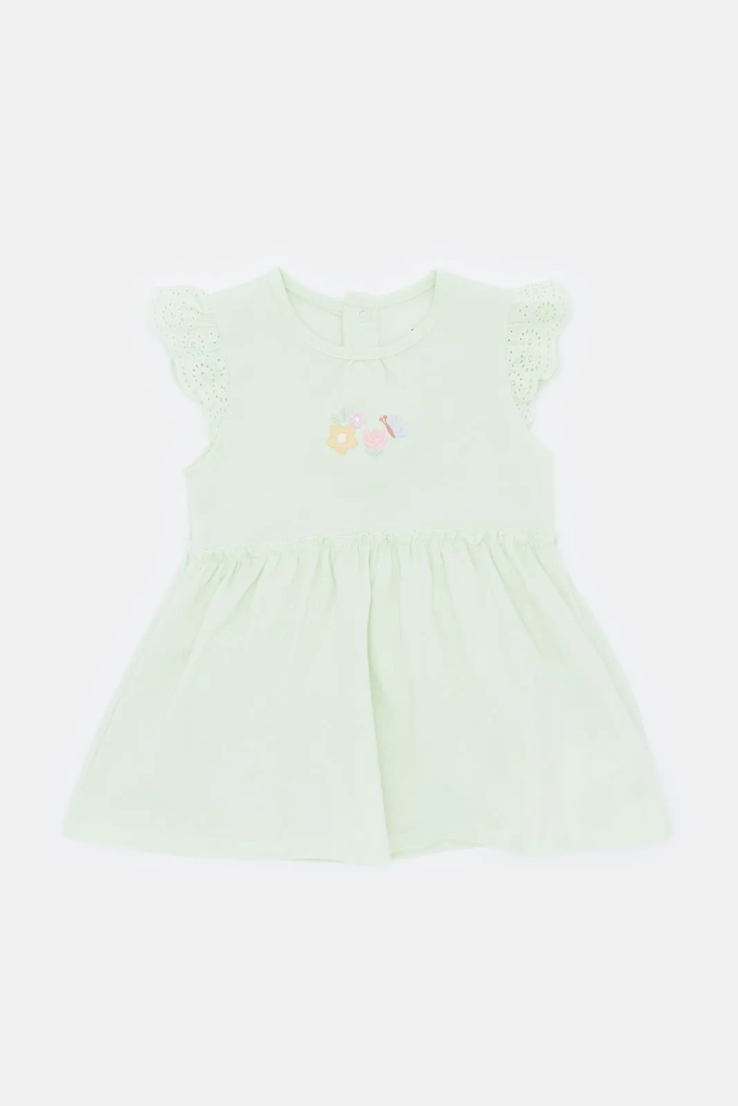 Baby Girls Mint Embroidered Dress