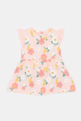 Baby Girls Pink Floral Print Dress