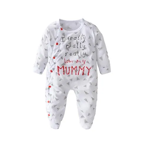 Baby romper I love my Mom and Dad  Unisex long-sleeved  clothing set