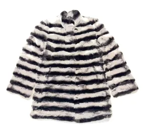 Barya NewYork Ladies 3/4 Grey Rex Rabbit Chinchilla Coat