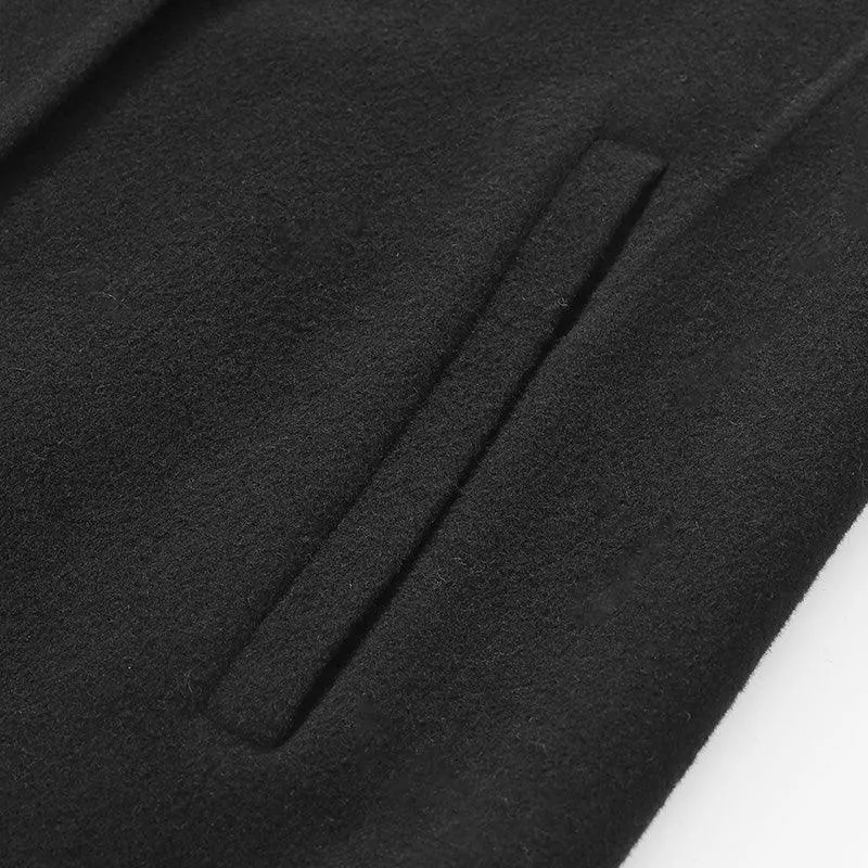 Black Mulberry Silk & Wool Double-Faced Coat