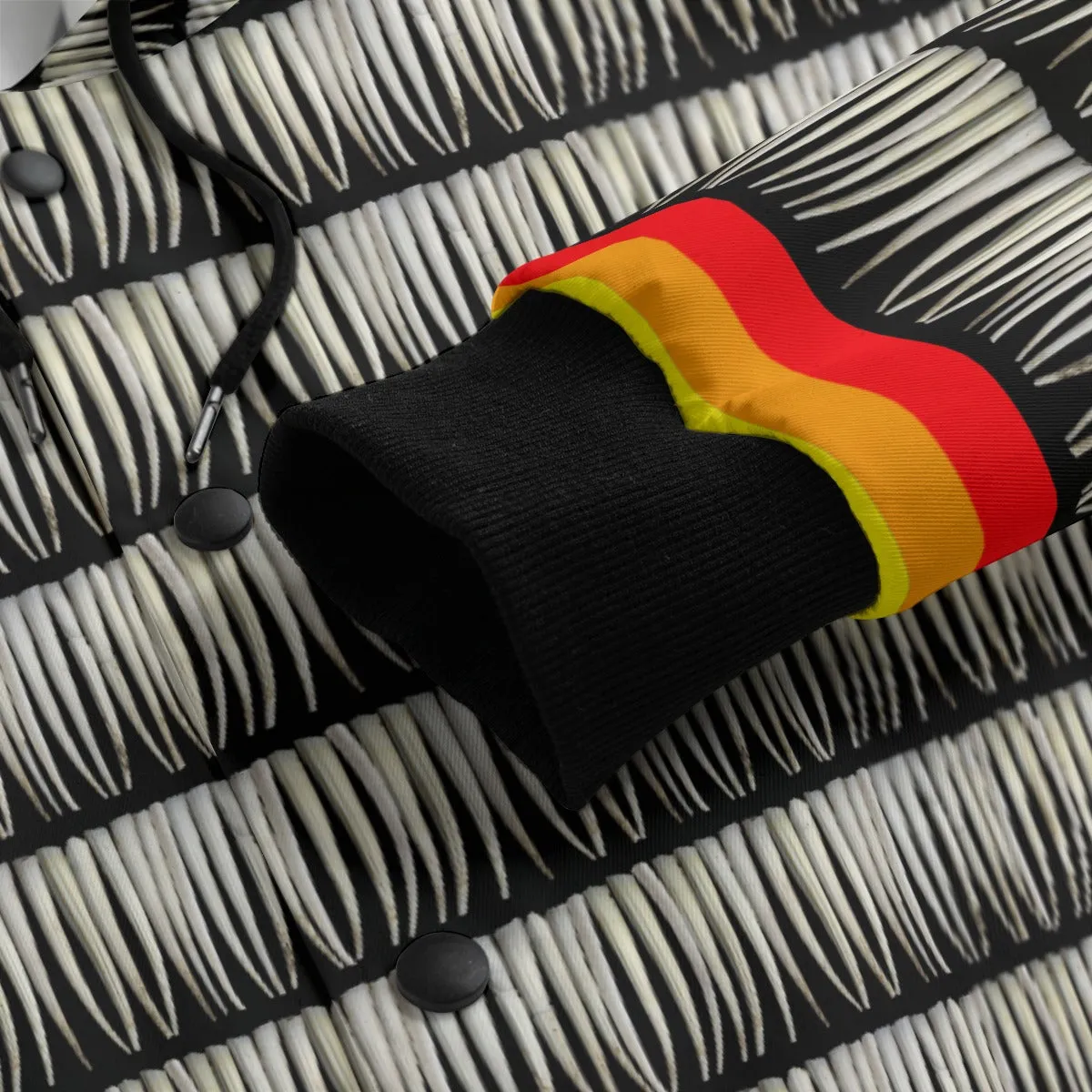 Dentalium on Black Men's Varsity Jacket