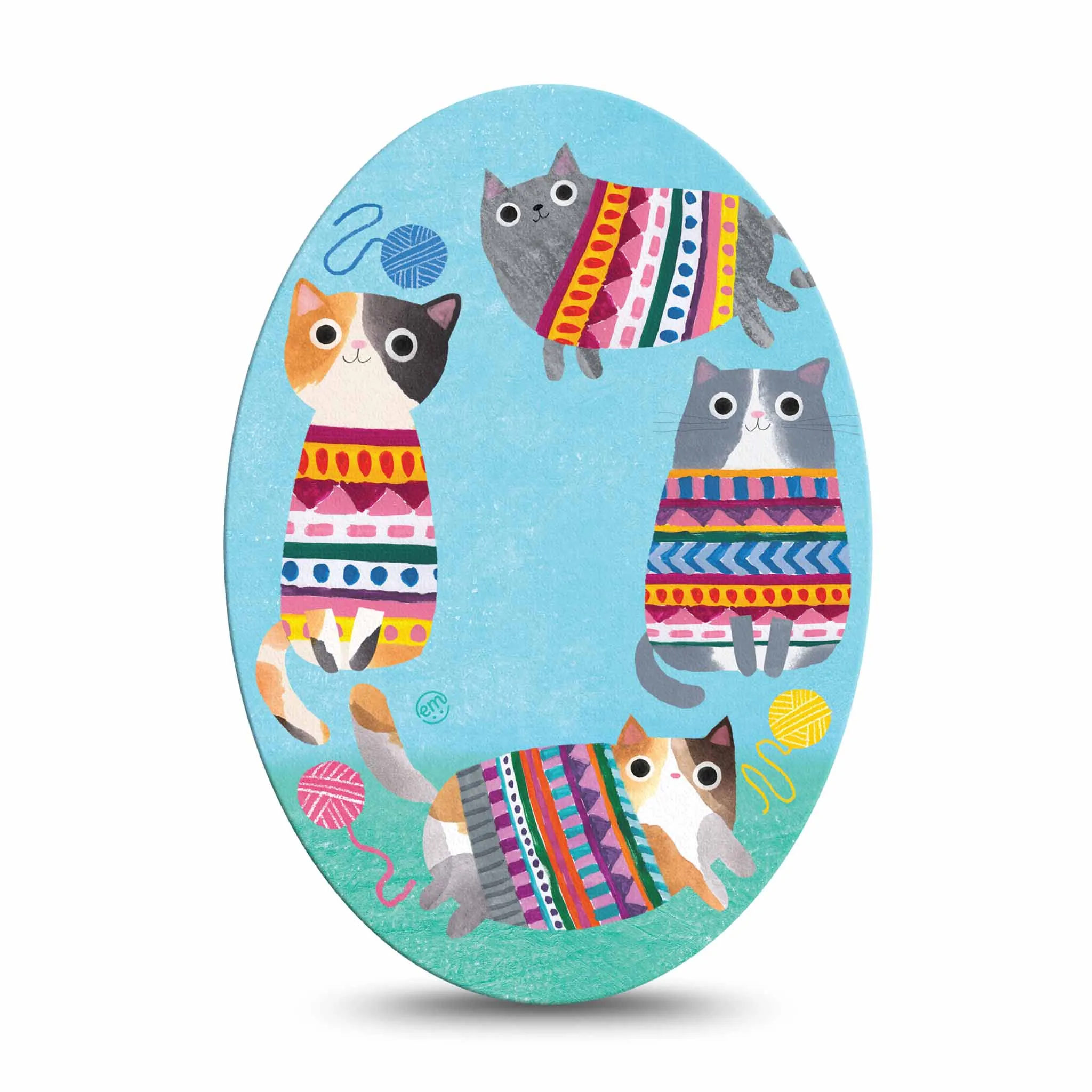 ExpressionMed Sweater Cats Adhesive Patch Oval