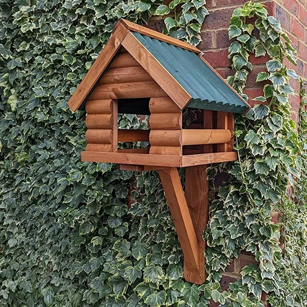 Fordwich Green Wall Mounted Bird Table | Log Lap Design | Delivered In Two Parts