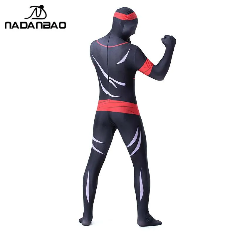 Funny Halloween Cosplay Adult Catsuits Ninja Print One-piece Suits Breathable Bodycon Jumpsuit