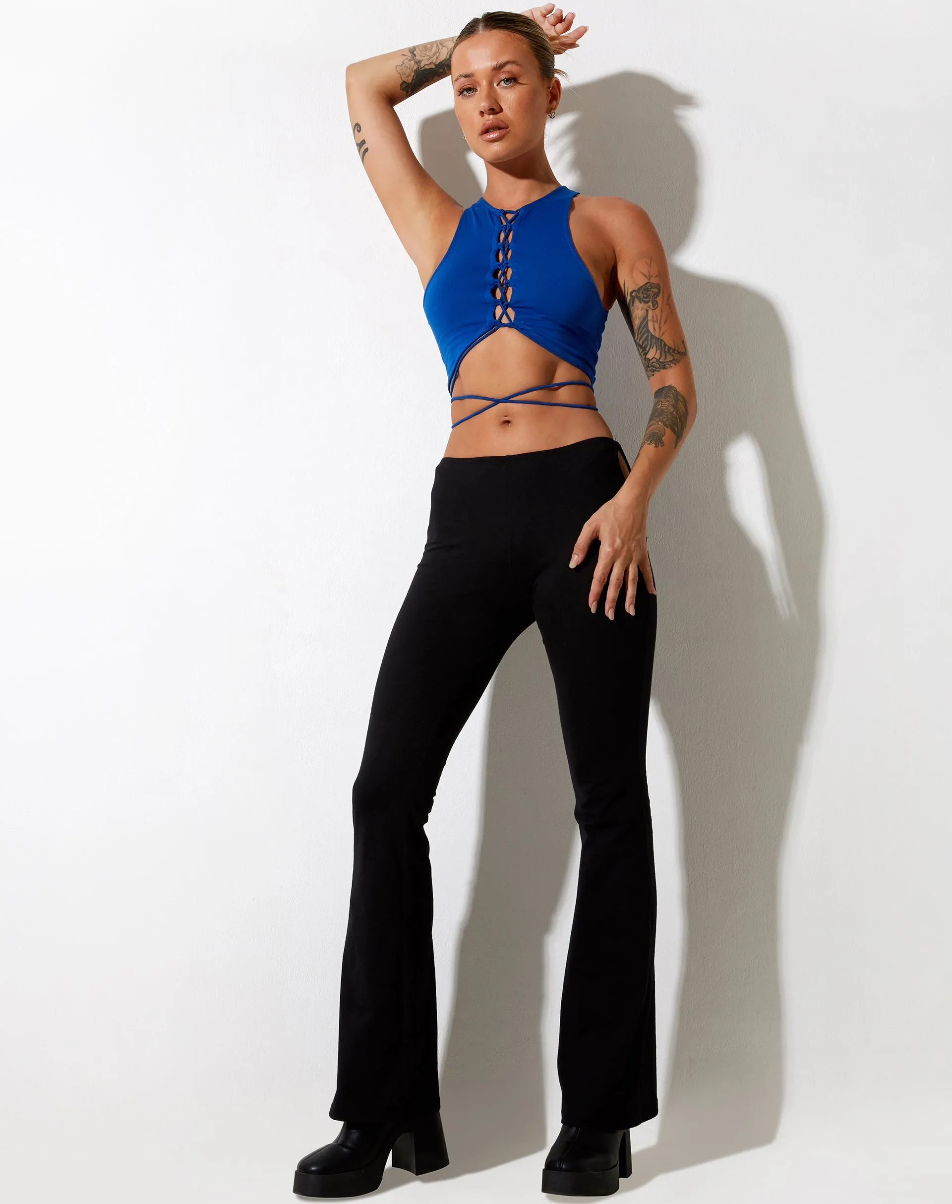 Giwta Crop Top in Lycra Cobalt