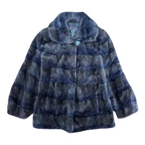 Kashani Ladies Navy & Charcoal Mink Fur Coat