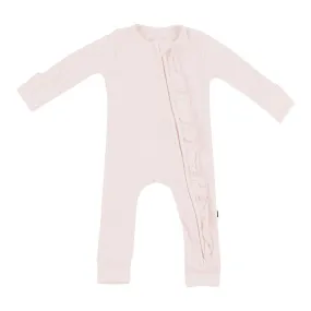 Kyte Bamboo Ribbed Ruffle Zippered Romper