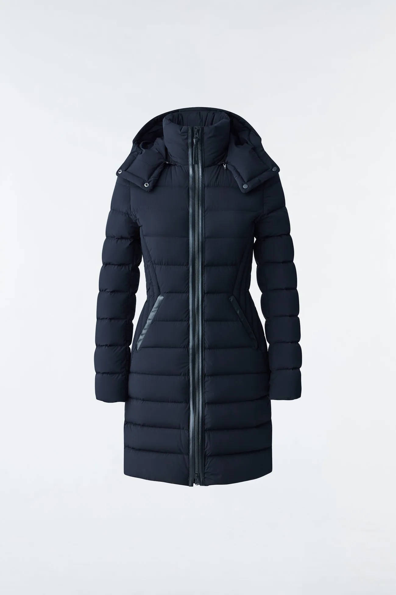 Mackage Farren Hooded Light Down Coat in Black
