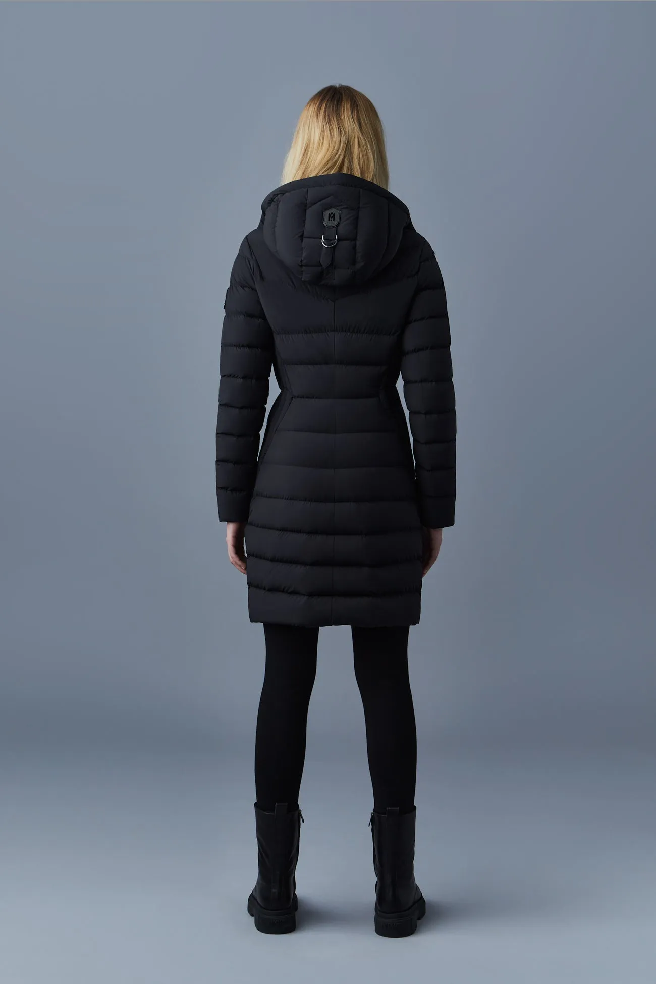 Mackage Farren Hooded Light Down Coat in Black