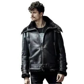 Men's Shearling Aviator B3 Flying Jacket - Pilot Coat Style