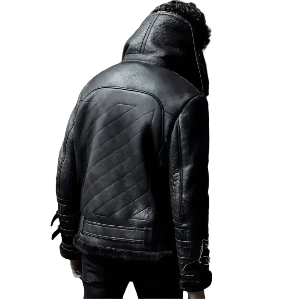 Men's Shearling Aviator B3 Flying Jacket - Pilot Coat Style