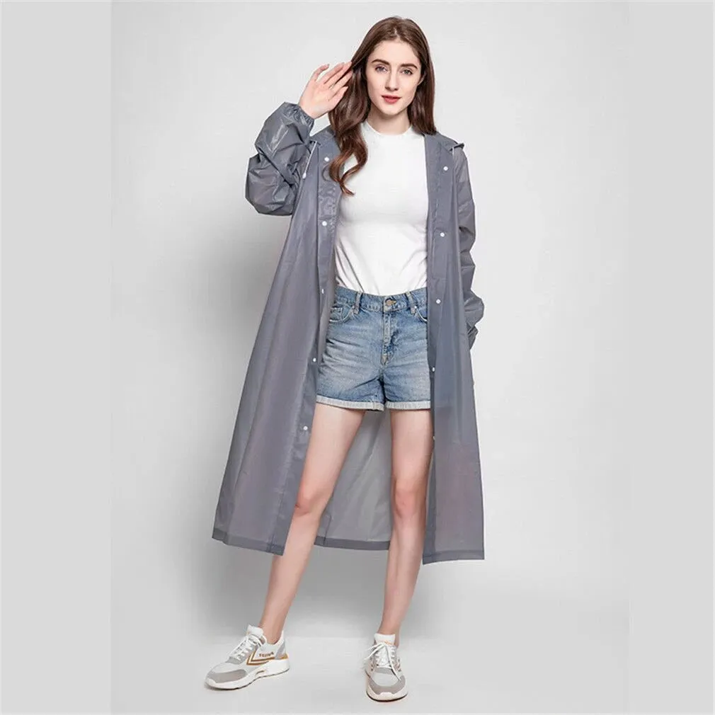 Mia - Clear Waterproof Rain Poncho for Men and Women