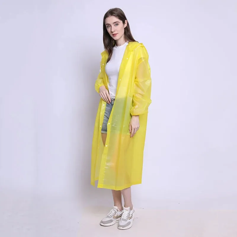 Mia - Clear Waterproof Rain Poncho for Men and Women