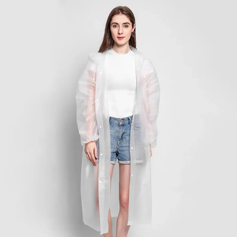 Mia - Clear Waterproof Rain Poncho for Men and Women