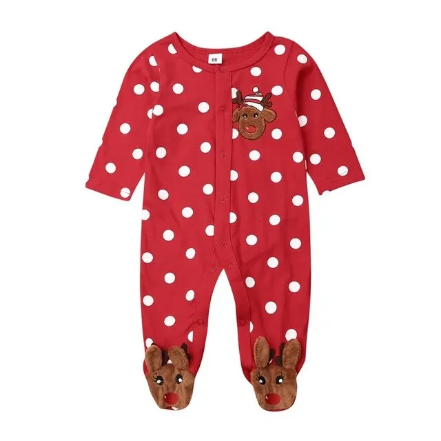 Newborn Toddler Infant Baby Boy Girl 'My First Christmas' Infant Christmas Deer Red Jumpsuit Playsuit Romper Great gift