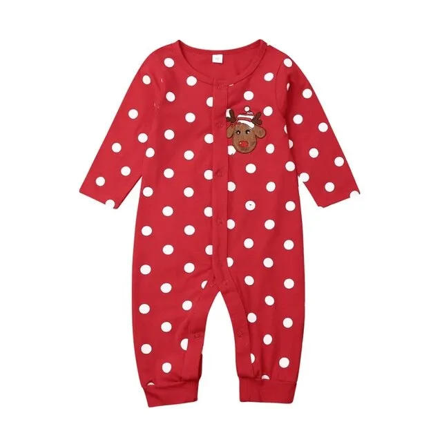 Newborn Toddler Infant Baby Boy Girl 'My First Christmas' Infant Christmas Deer Red Jumpsuit Playsuit Romper Great gift