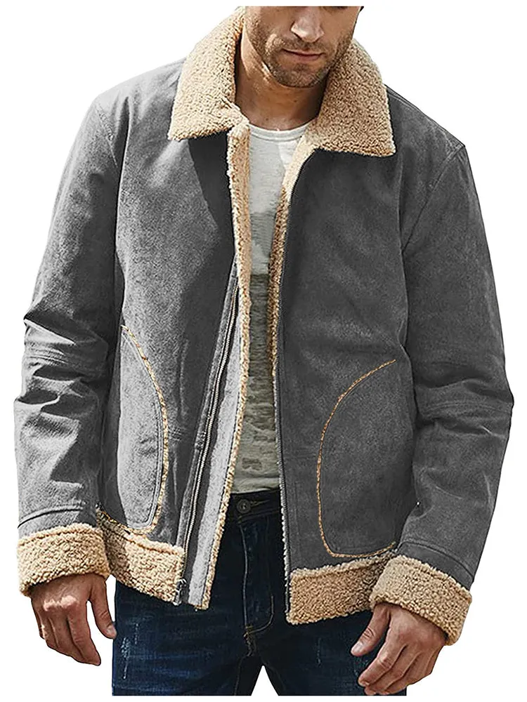 Nubuck Velvet Lapel Lambswool Coat