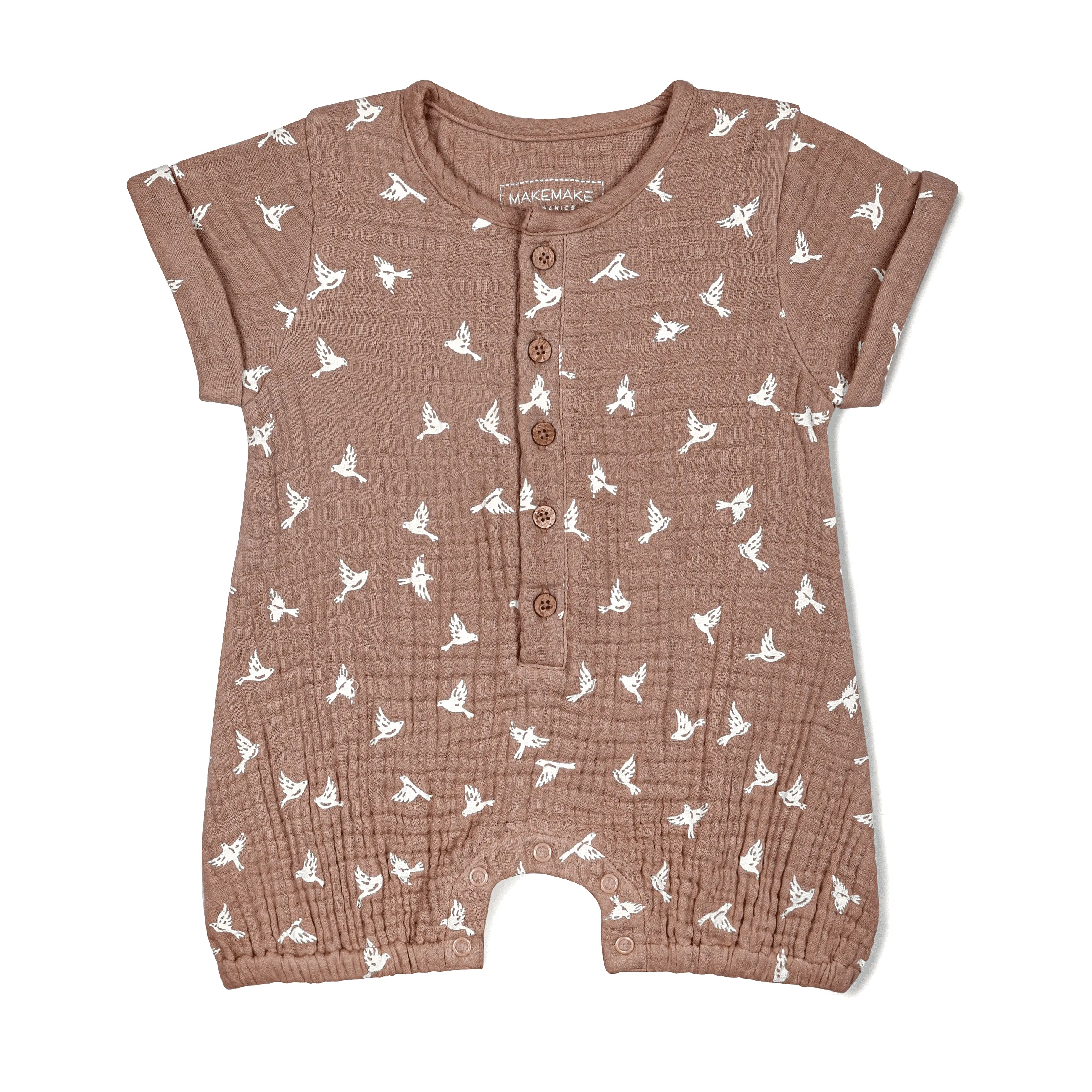 Organic Baby Short Bubble Romper - Flock