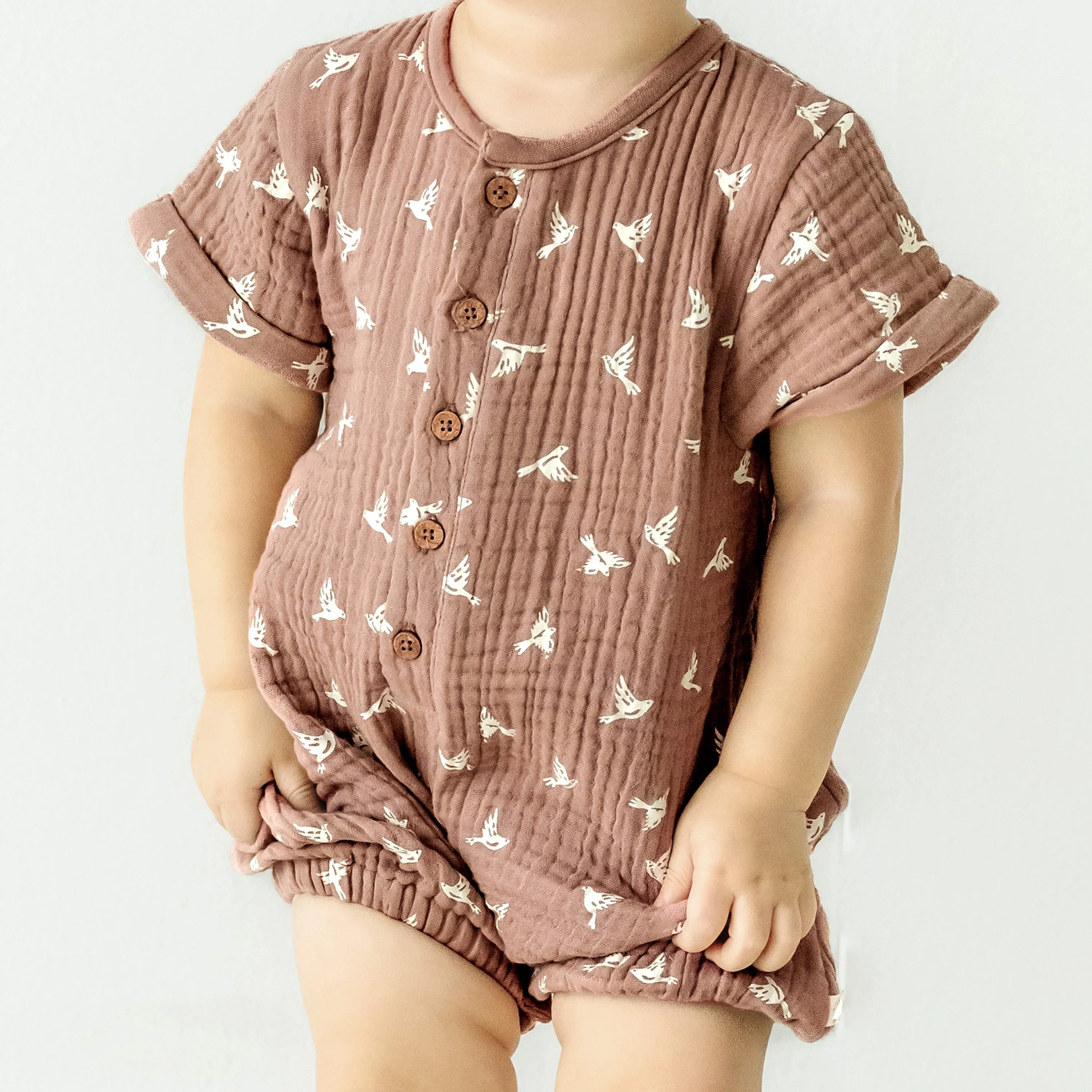 Organic Baby Short Bubble Romper - Flock