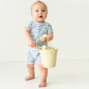 Organic Baby Short Zip Romper - Minnow