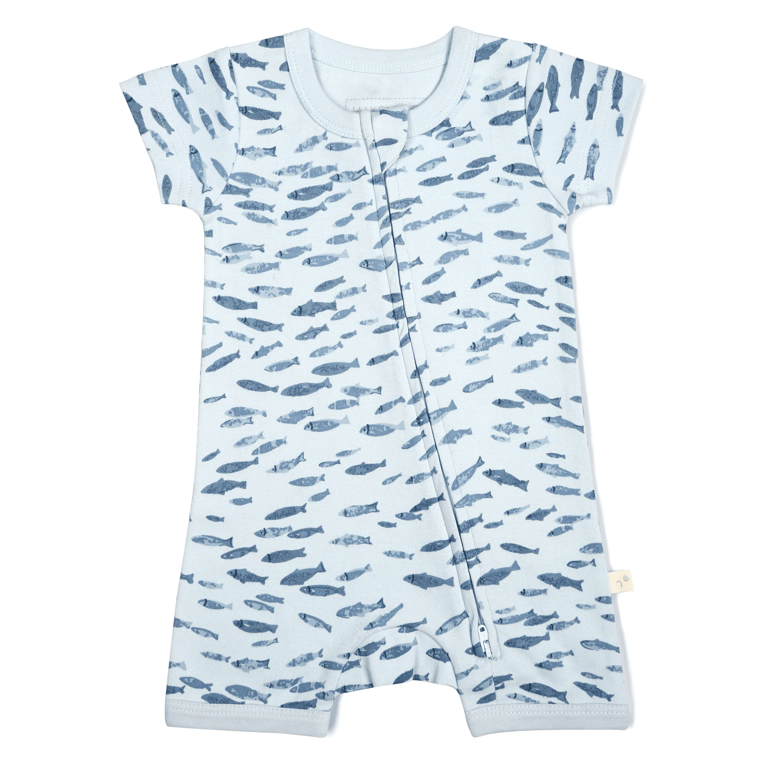 Organic Baby Short Zip Romper - Minnow