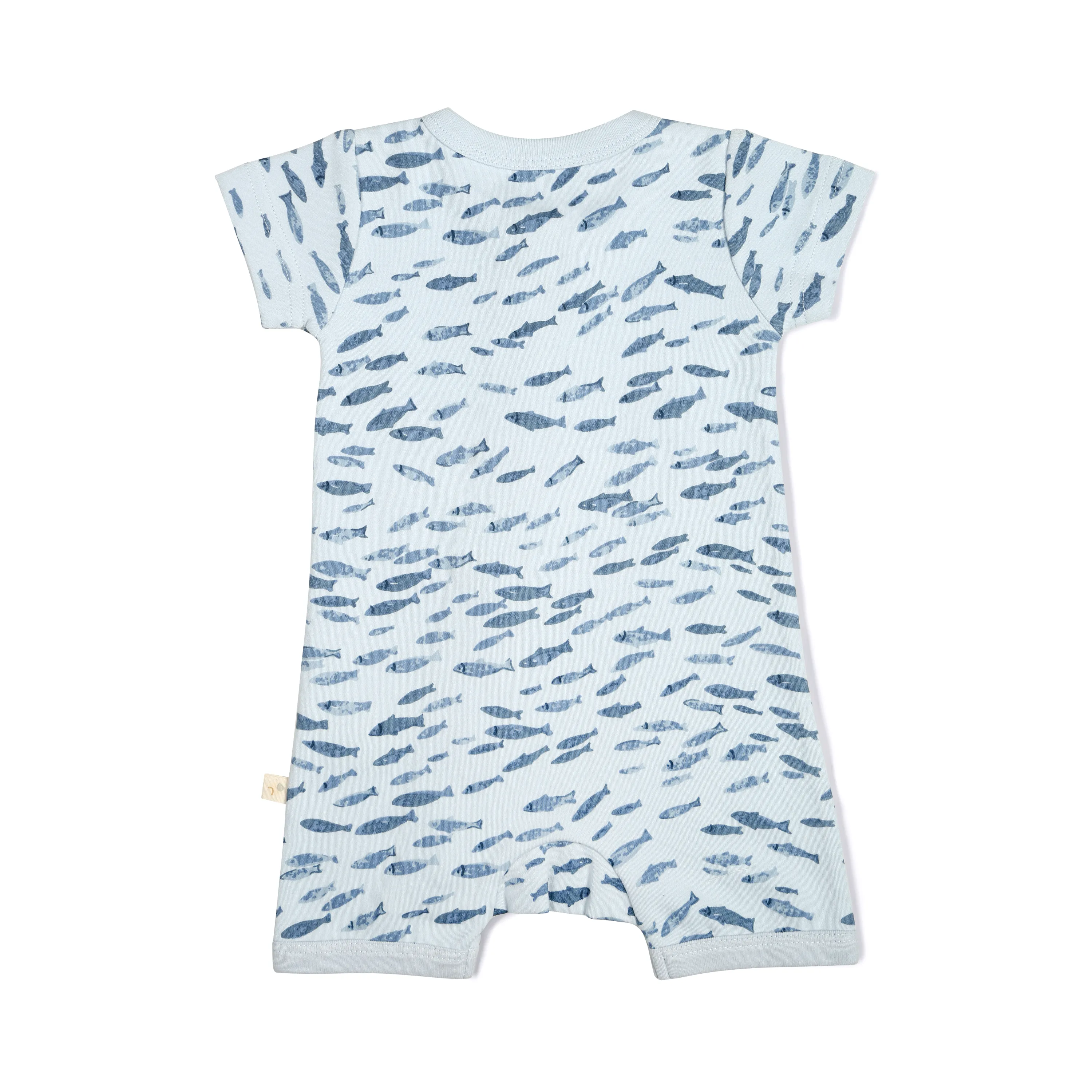Organic Baby Short Zip Romper - Minnow