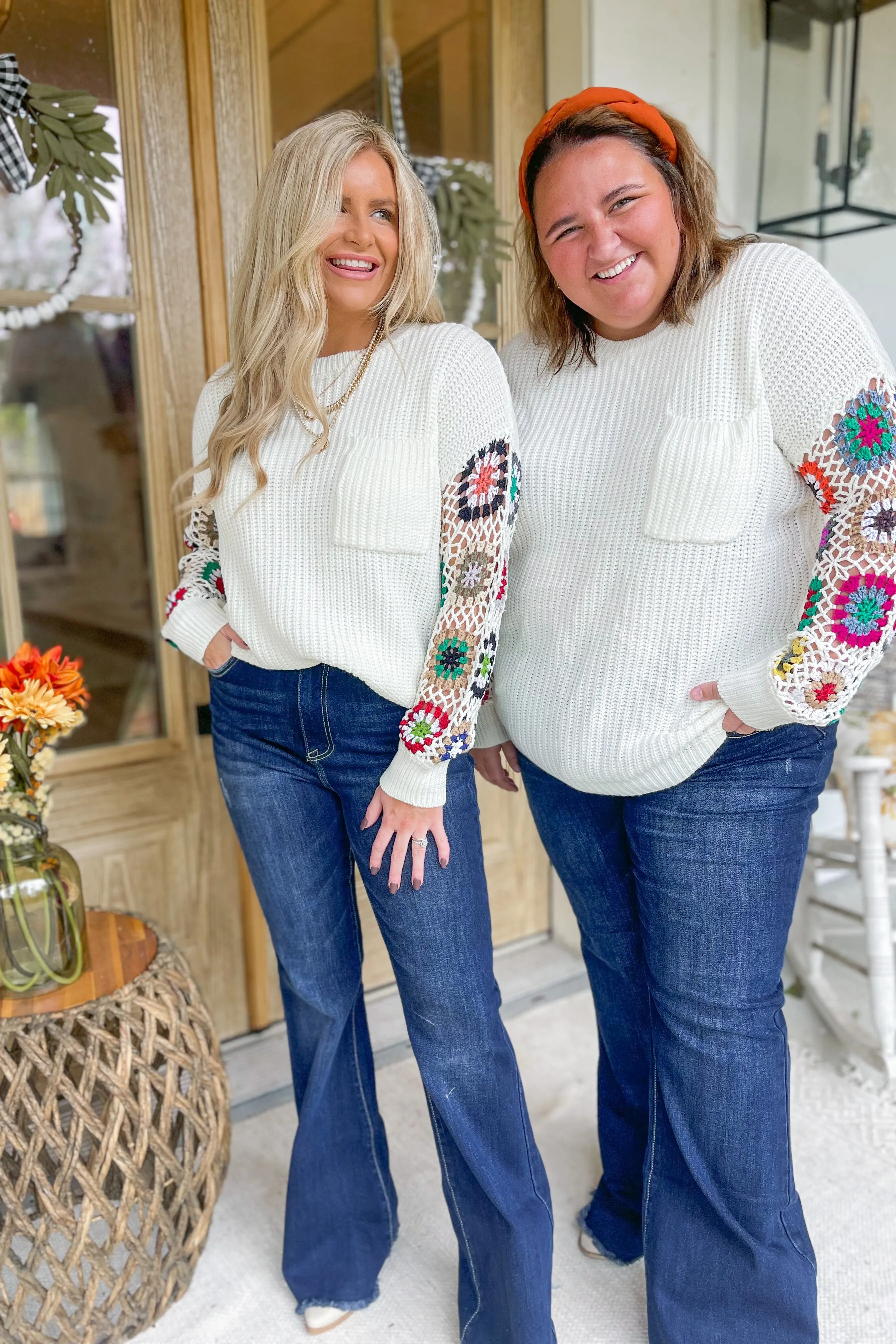 Padgett Granny Sleeve Round Neck Sweater [S-3X]