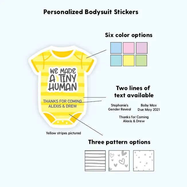 Personalized Couples Baby Shower Stickers