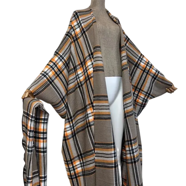 Pre Order: Cozy Plaid Kimono Cardigan - WINI