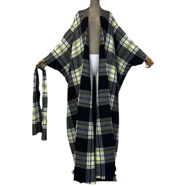 Pre Order: Cozy Plaid Kimono Cardigan - WINI