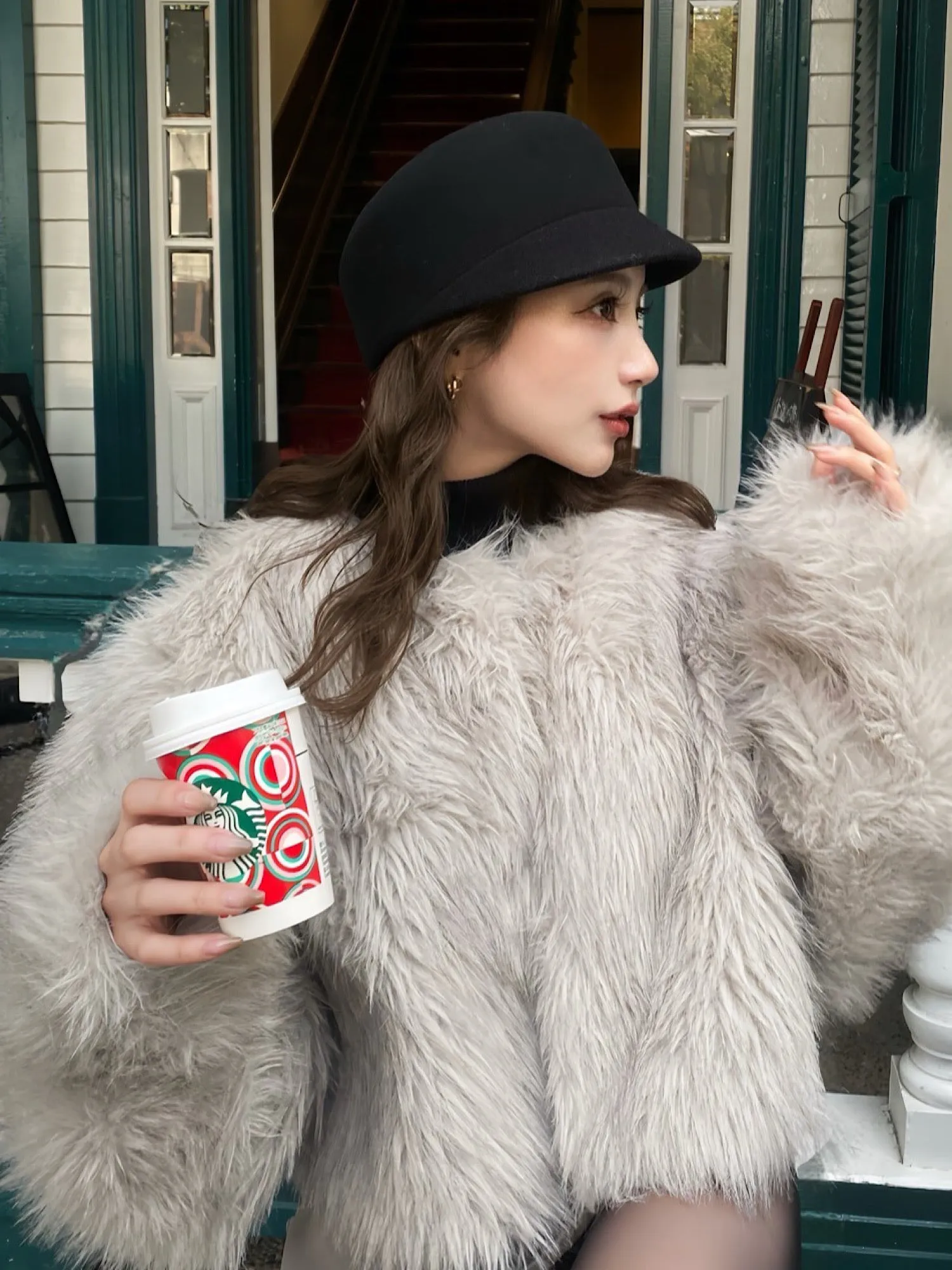 Premium eco fur jacket