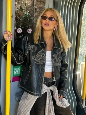 Printed Lapel Jacket For Women High Street Outerwear