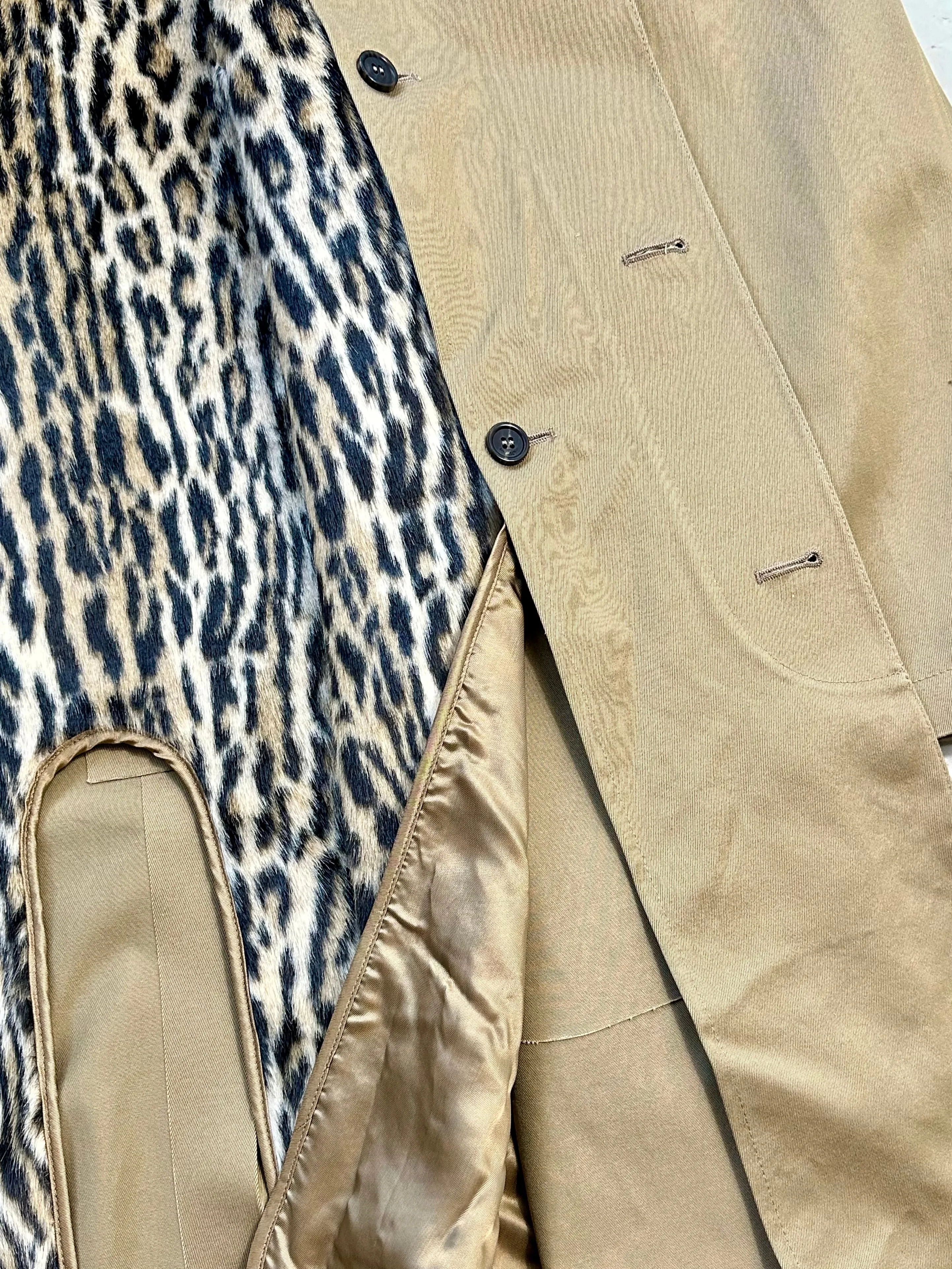 Saint Laurent x Mackintosh Leopard Lined Coat