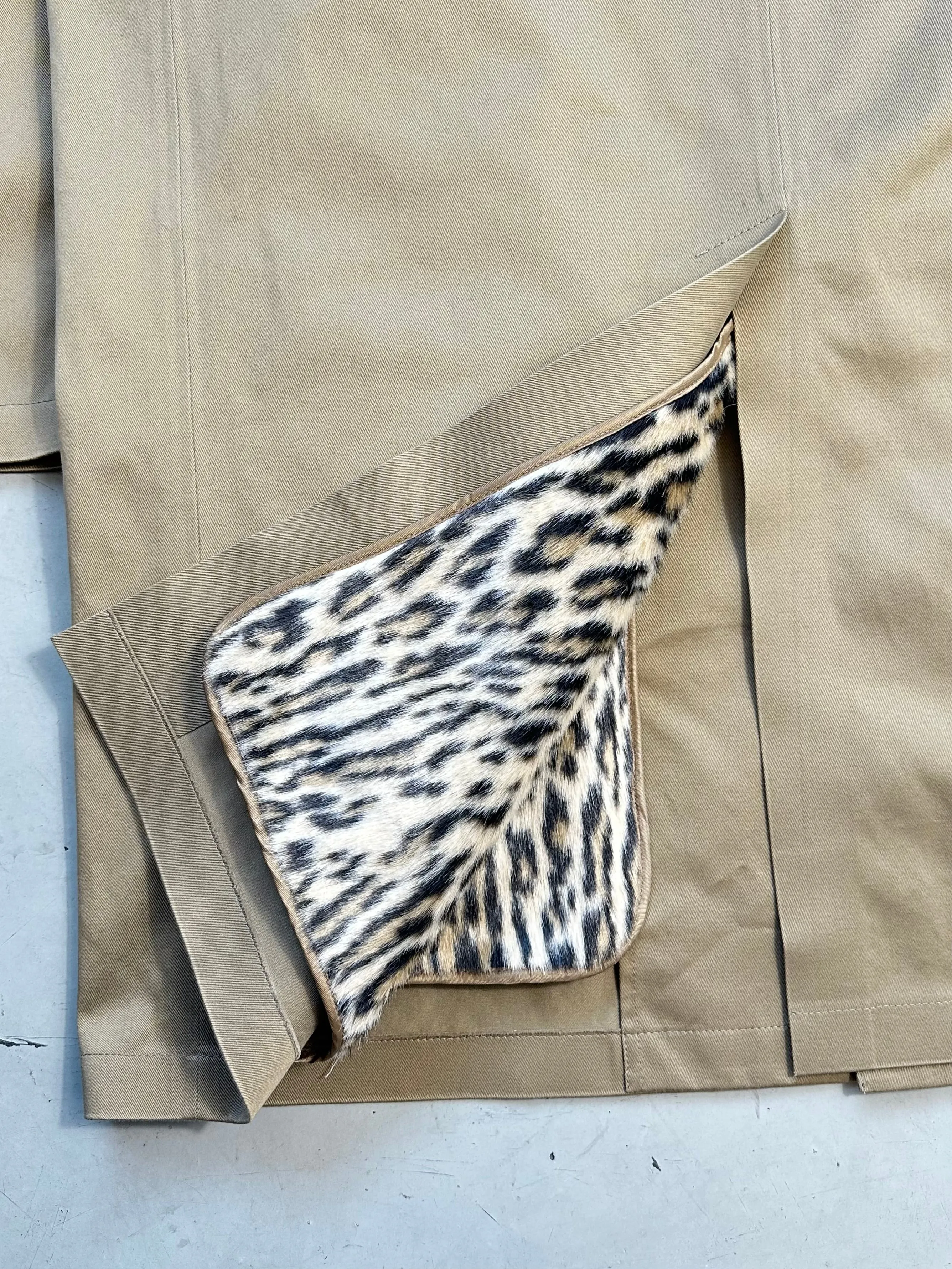 Saint Laurent x Mackintosh Leopard Lined Coat