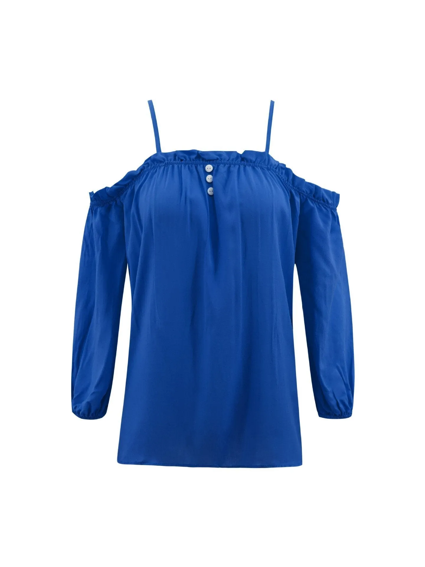 Solid Color Cold Shoulder Loose Tee