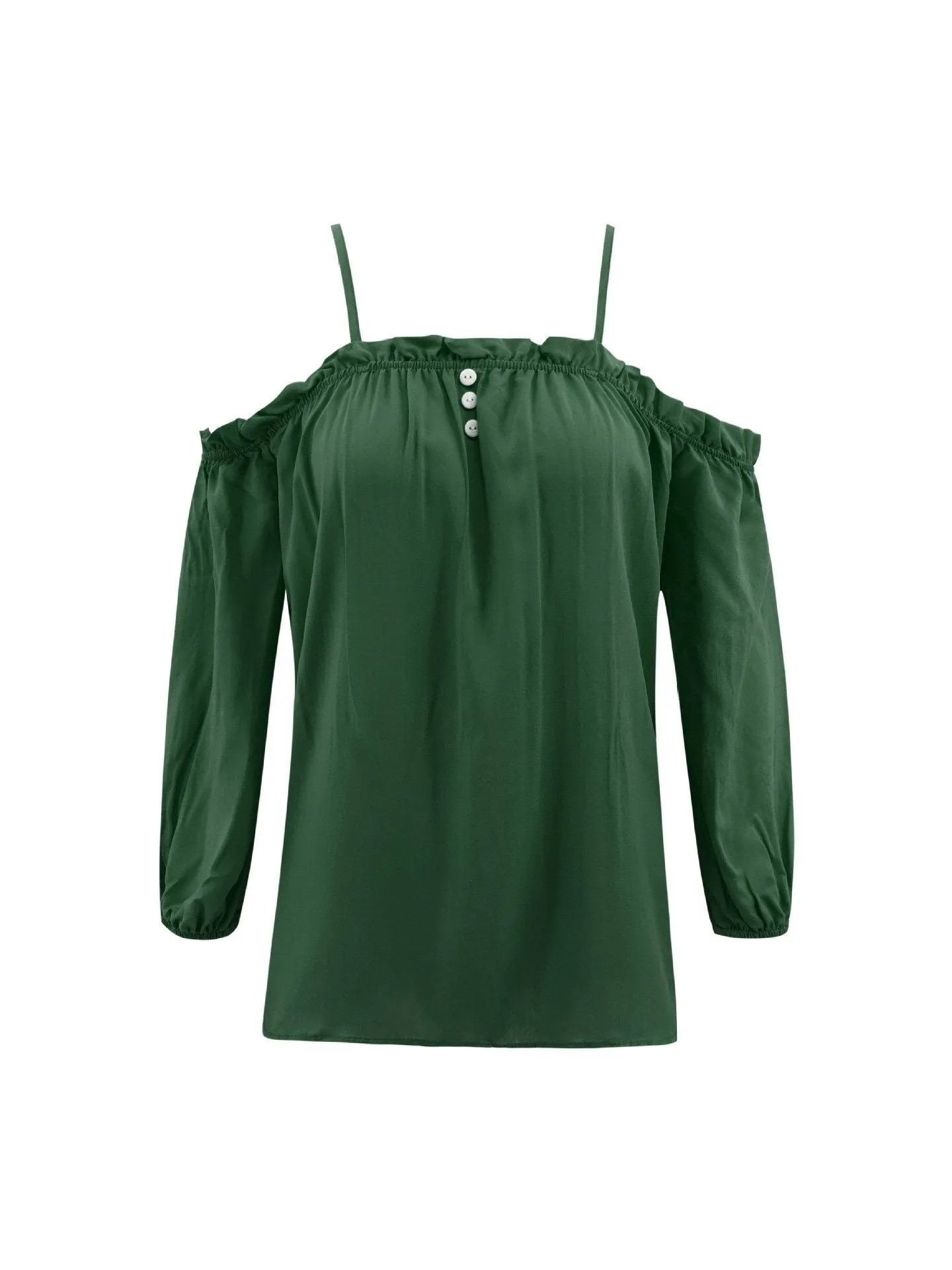 Solid Color Cold Shoulder Loose Tee
