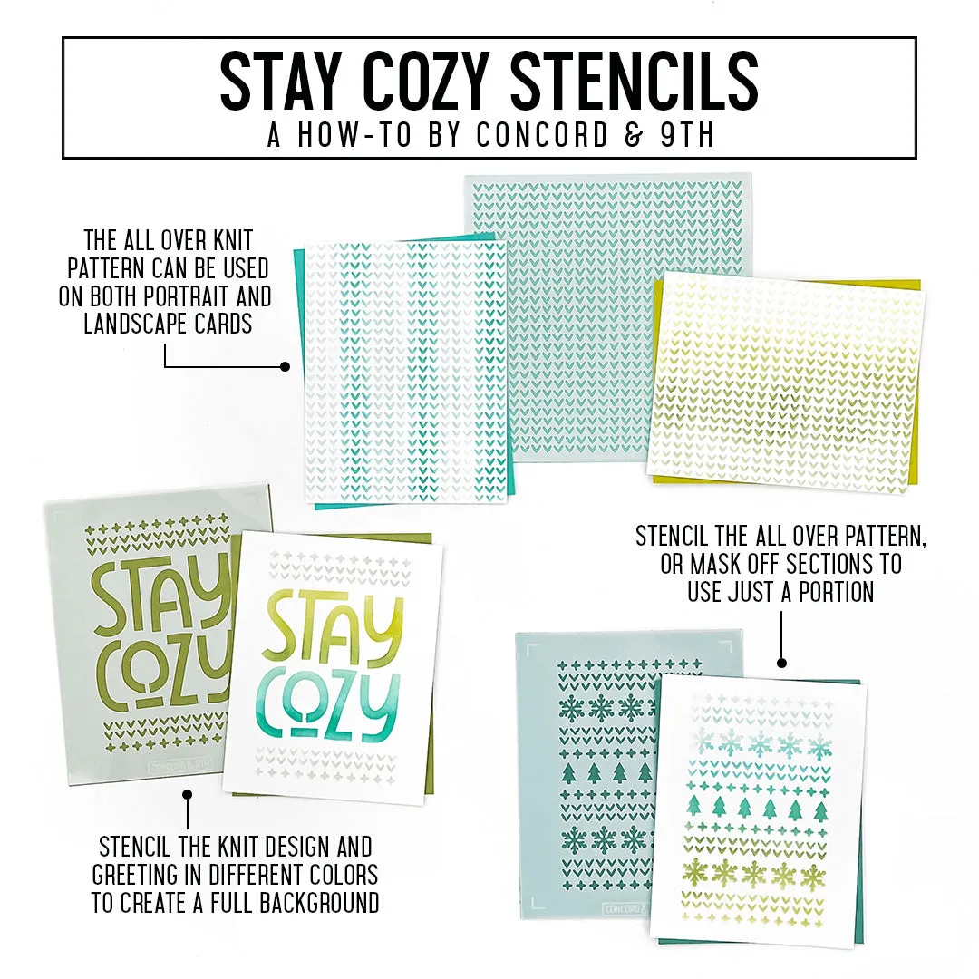 Stay Cozy Stencil Pack