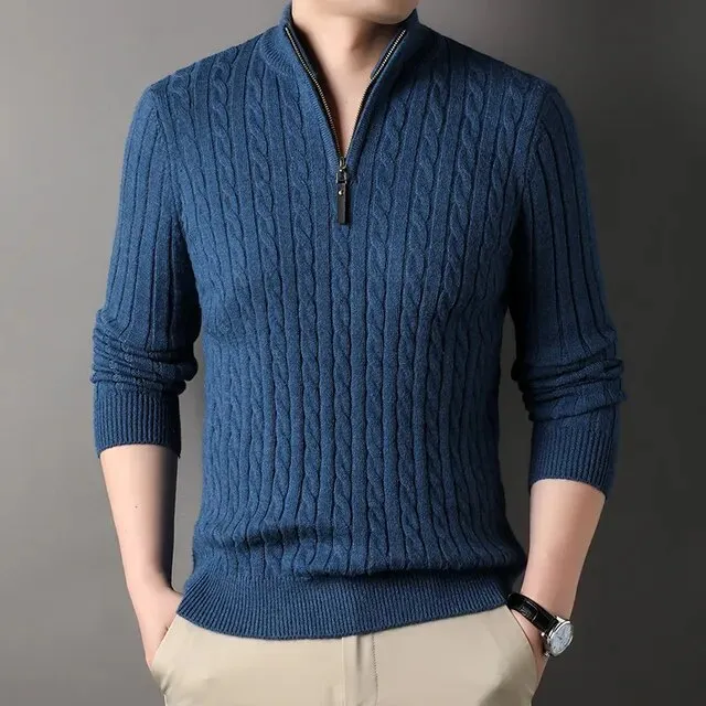 Thick Coarse Wool Polyester Cardigan