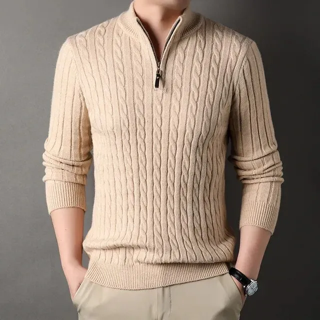 Thick Coarse Wool Polyester Cardigan